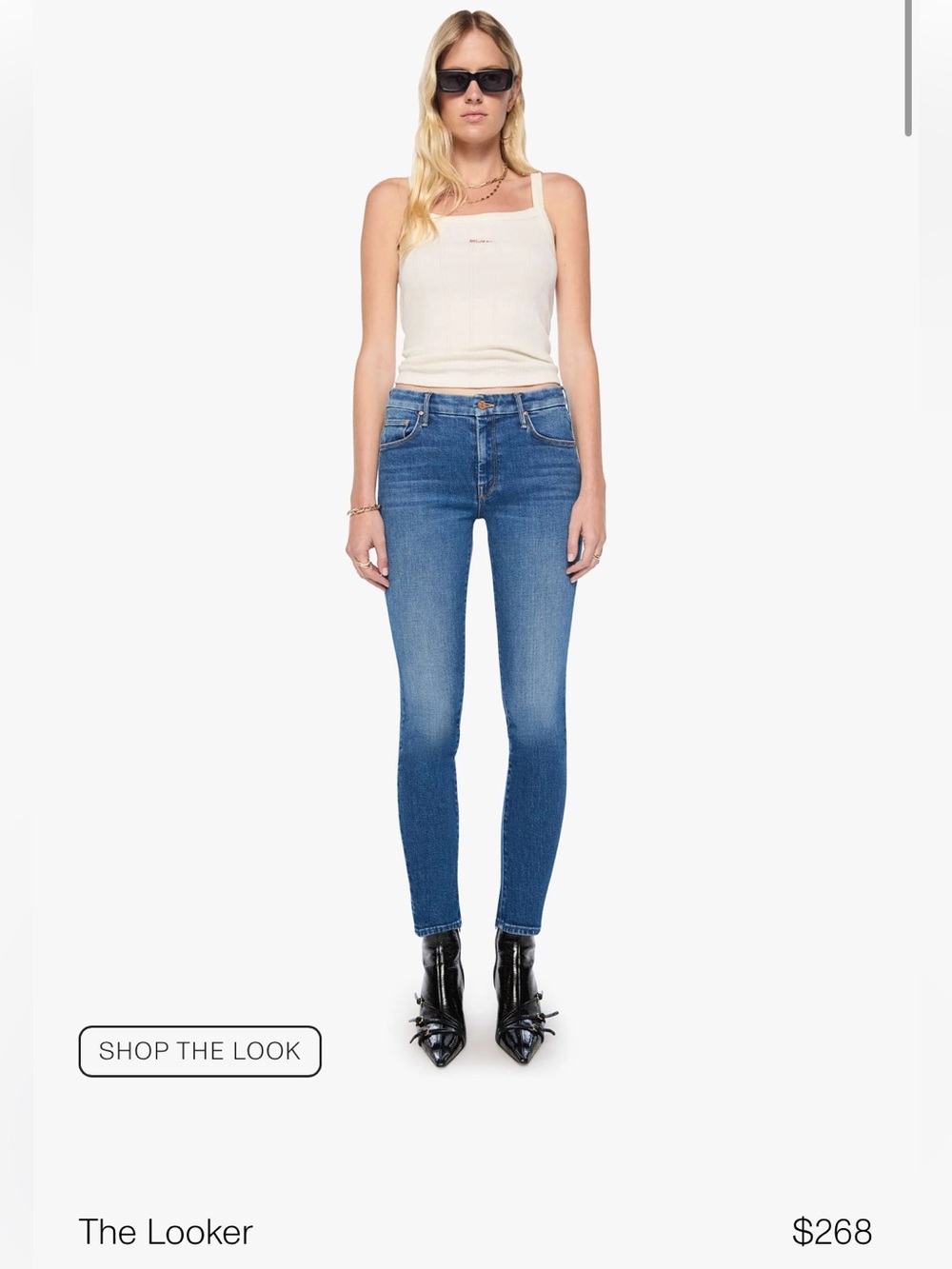 MOTHER The High Waisted Looker Skinny Jeans "Dropping Out" Size 25